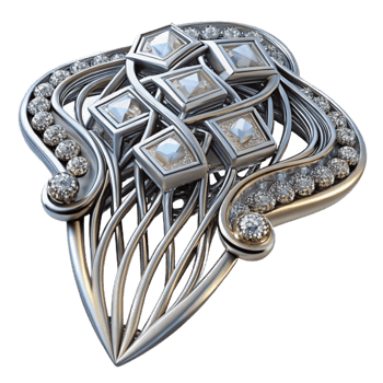 Elegant Diamond Jewel Intricate Metalwork Design png