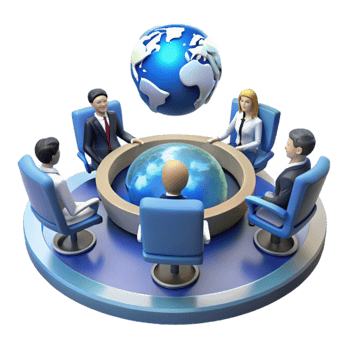 Global Business Collaboration International Team Meeting Around the World png