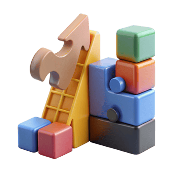 Strategic Puzzle Block Growth Ascending Progress Development png