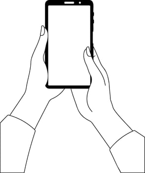 smartphone in hands without background vector