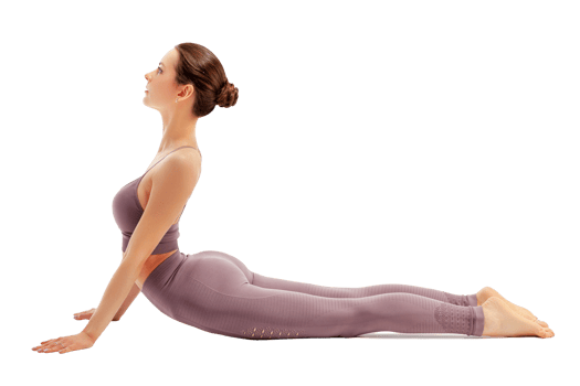 Young woman doing yoga exercise, isolated. Full length portrait png
