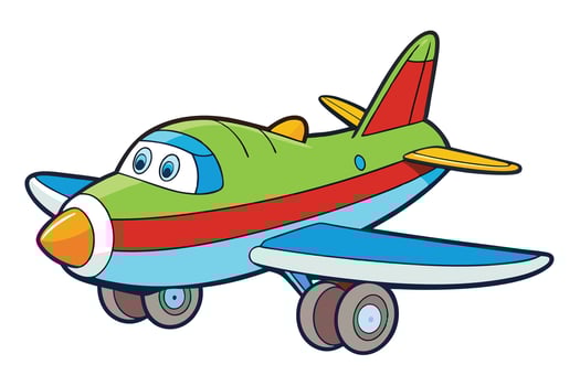 Adorable cartoon airplanes for kids' learning and fun activities, perfect for coloring and aviation themed educational materials vector