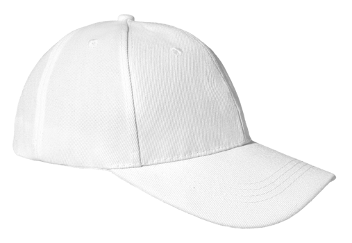 Profile view of Blank white baseball cap isolated on transparent background. Template Mock up png