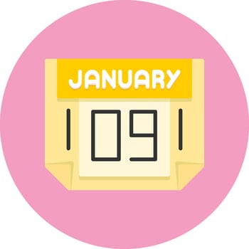 9 January Icon for Creative Projects vector