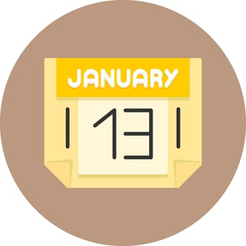 13 January Icon for Creative Projects vector