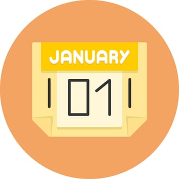 1 January Icon for Creative Projects vector