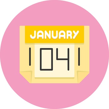 4 January Icon for Creative Projects vector