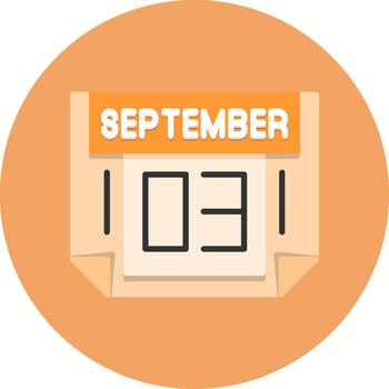 3 September Icon for Creative Projects vector