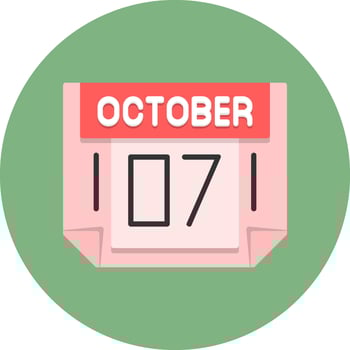7 October Icon for Creative Projects vector
