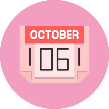 6 October Icon for Creative Projects vector