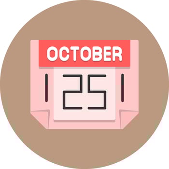 25 October Icon for Creative Projects vector