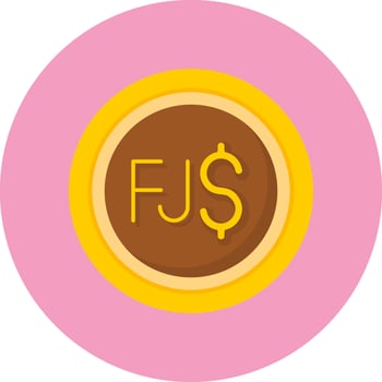 Fijian Dollar Sign Flat Circle Style Icon vector