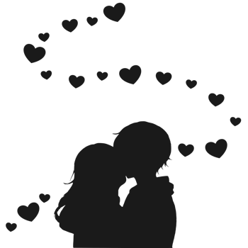 silhouette of a couple png