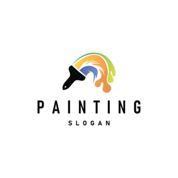 logo paint brush liquid paint vector