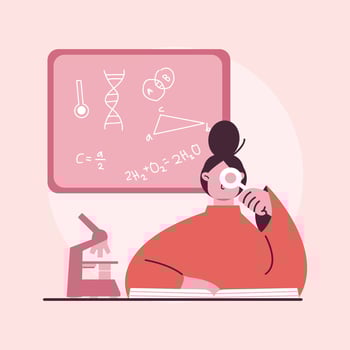 girl analyst student education school illustration vector
