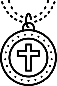 Cross locket icon in line style vector