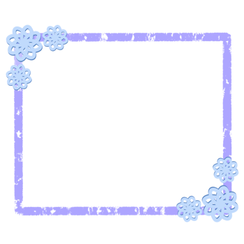 Purple textured frame with flowers around it png