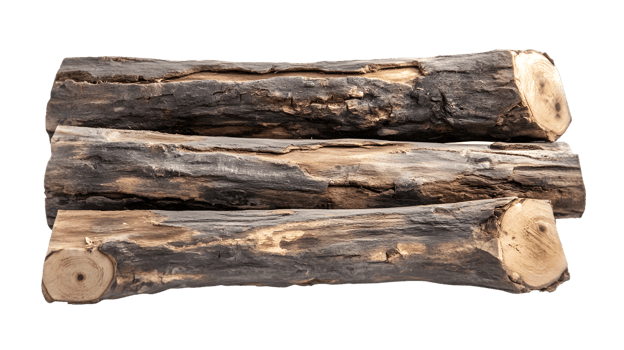 Stacked Charred Wood Logs png
