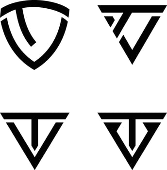 Creative premium initial letter TV, VT monogram logo vector