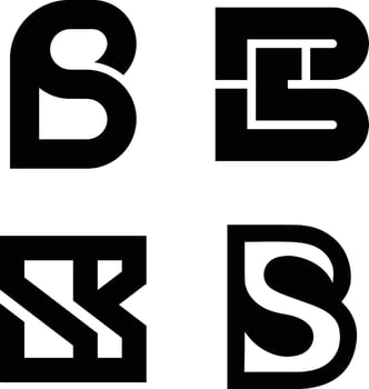 Initial letter SV, BS monogram logo design vector