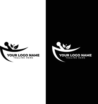 Modern Minimalist Creative Health Care With Leaf Logo Design vector