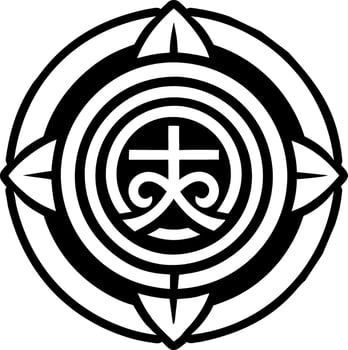 A solid style icon of modern reiki symbol vector