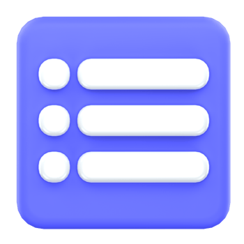 3d illustration list user interface png