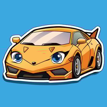 a cartoon car with blue eyes and a big nose vector