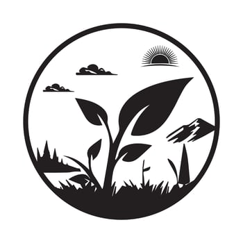 Nature Silhouette Logo Concepts vector