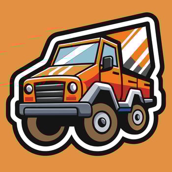 a cartoon truck with a crane on the back vector