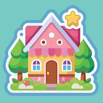 a cute house with a star on the roof vector