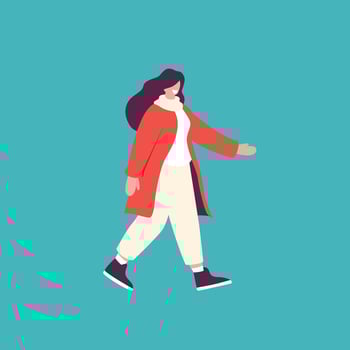 woman in warm winter clothes vector