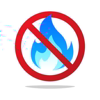 No fire sign, No open flame sign. vector