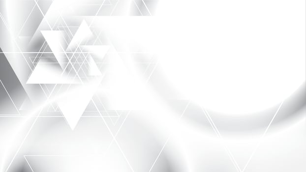 Abstract white and gray color, modern design stripes background with geometric triangle shape and glowing light. illustration. vector