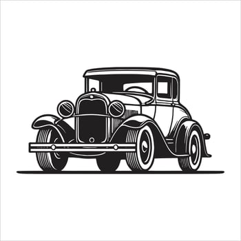 An old car logo on a white background vector