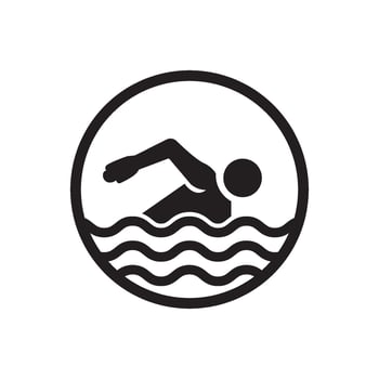 Swimming silhouette icon logo design template isolated illustration vector