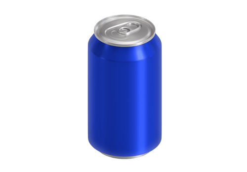 Blue soda aluminum can, transparent background png