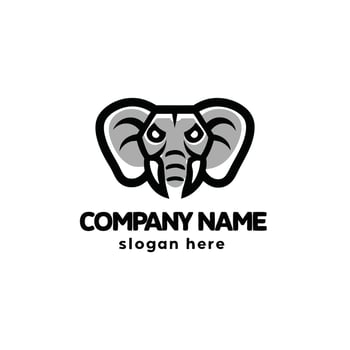 an elephant head logo design vector