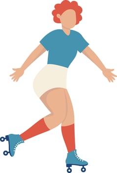 Adult Female Play Rollerskate vector
