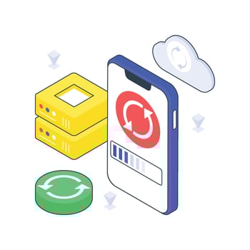 Data Backup isometric Colored illustration vector