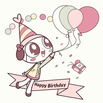 happy birthday by kawaii-puppy vector