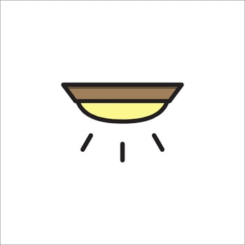 A bowl with a light coming from it vector