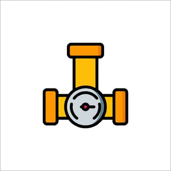 A valve icon with a meter on it vector