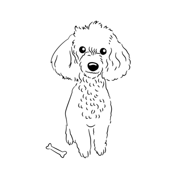 A line art Fur Dog standing with dog toy png