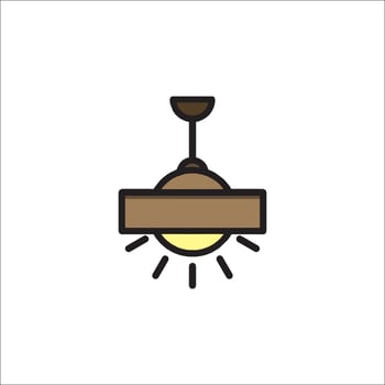 A light bulb hanging from a ceiling fan vector