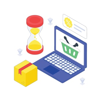 Limited Discount Offer isometric Colored illustration. vector