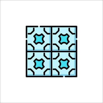 A square with blue stars on it vector