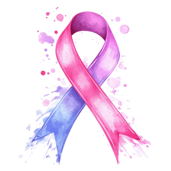 Pink Ribbon Symbol for Cancer Awareness on Transparent Background png