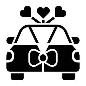 Wedding Car Icon Design For Personal nad Commercial Use vector