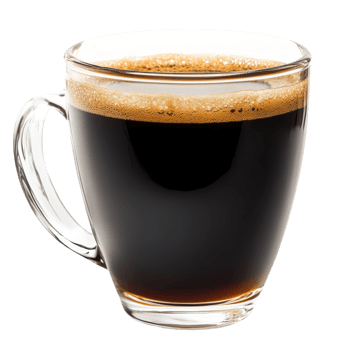 Freshly Brewed Black Coffee on transparent background. png